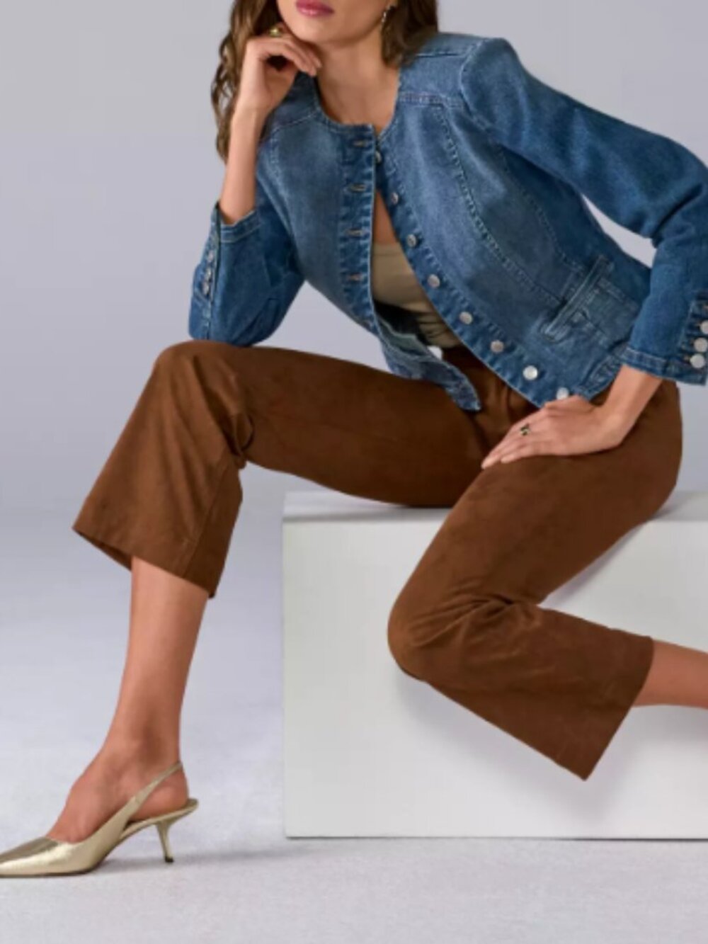 Faux Suede Kick Flare Pant